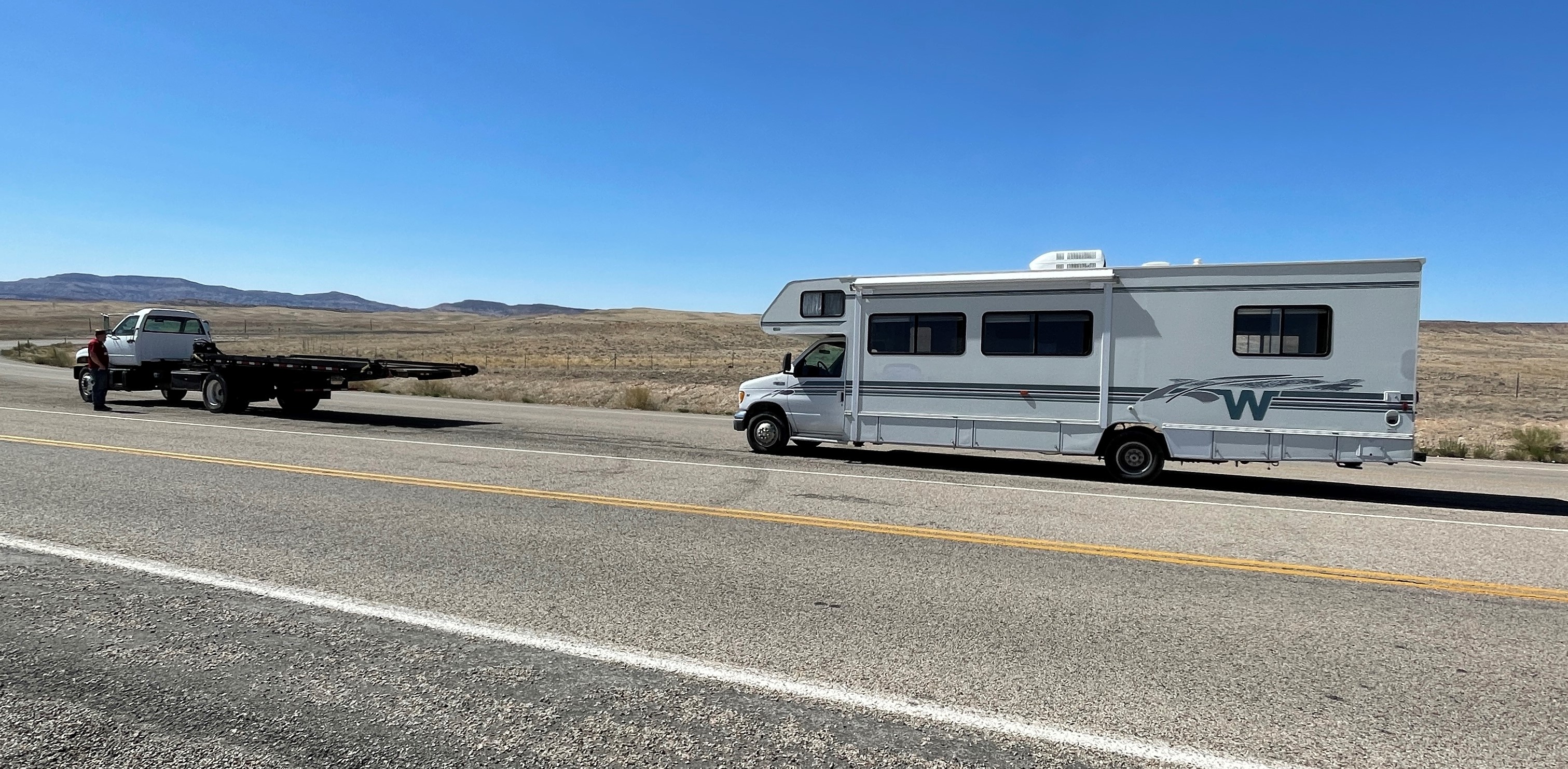 The truck backs up to an RV. Will it tow?